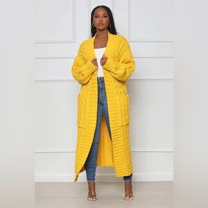 CABLE KNIT MAXI CARDIGAN